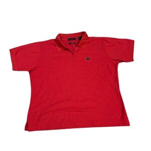 Private Collection Talamore Golf Polo‎ Llama Logo Red Size Large
